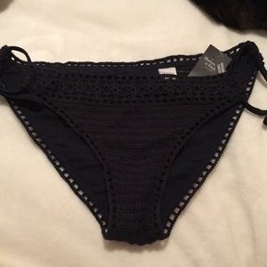 Abercrombie navy crochet bikini bottom